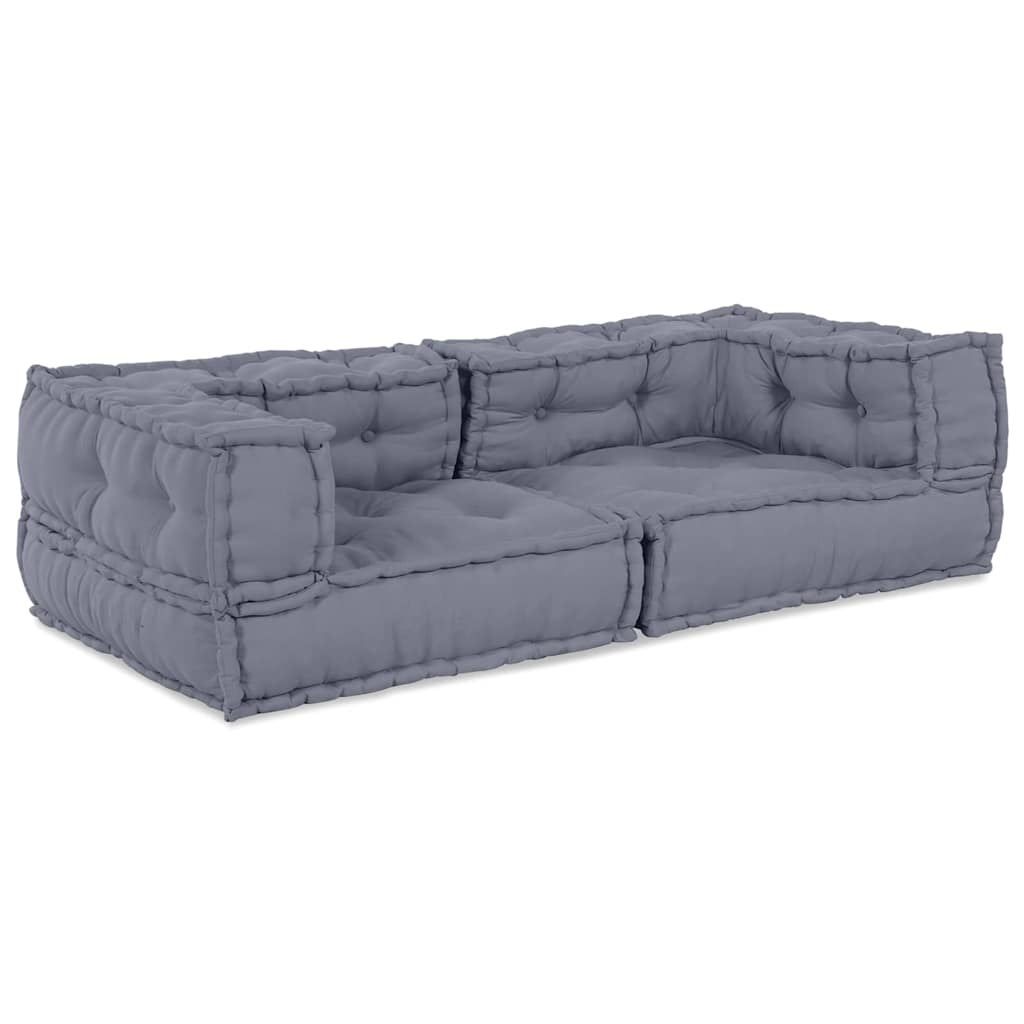 Unità di Divano Modulare 3 pz Tessuto Grigio 140 x 70 x 36 cm