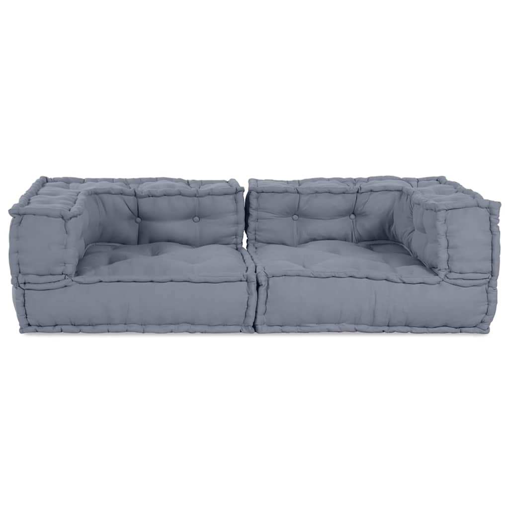 Unità di Divano Modulare 3 pz Tessuto Grigio 140 x 70 x 36 cm