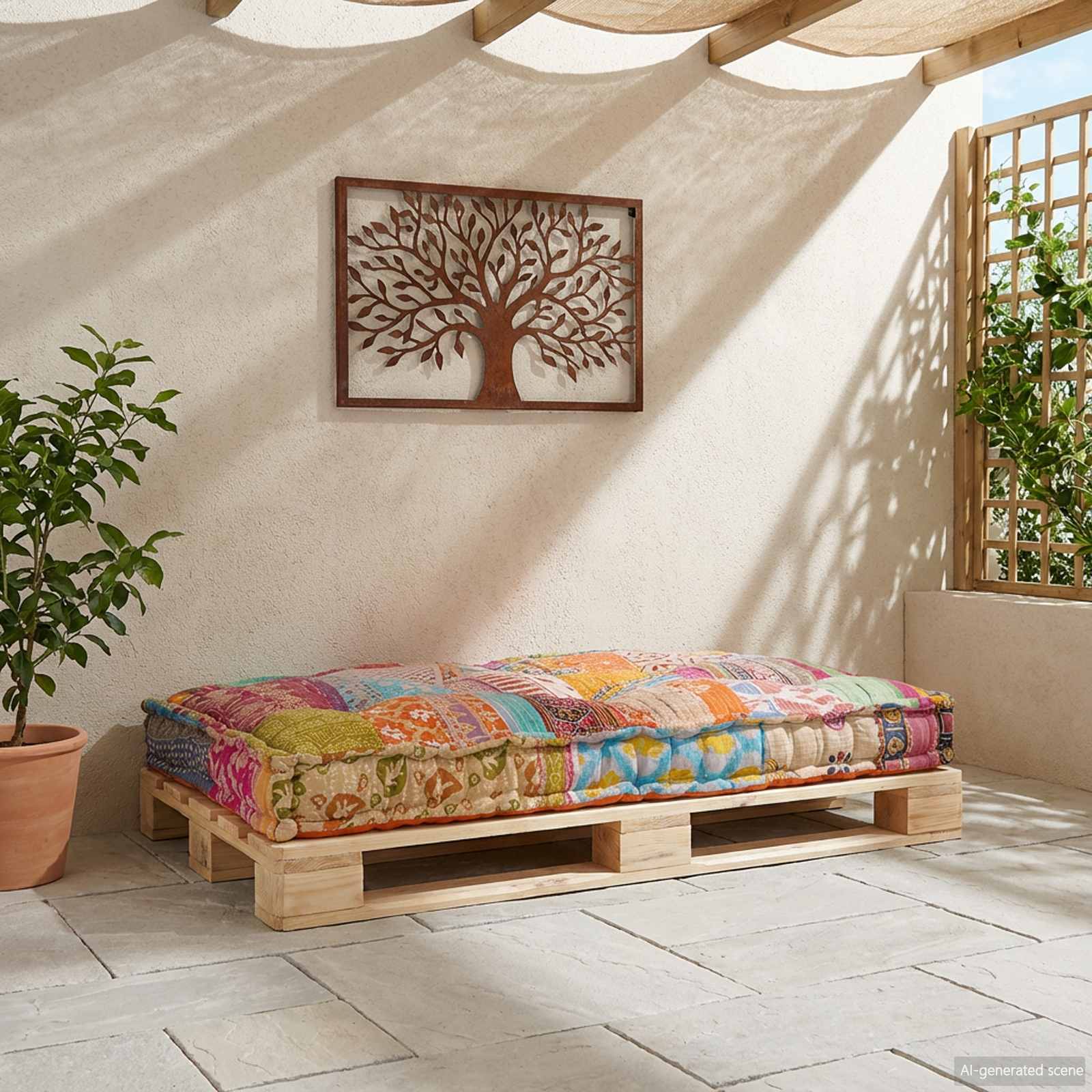 Cuscino per Divano Pallet Multicolore 120 x 80 x 12 cm Tessuto