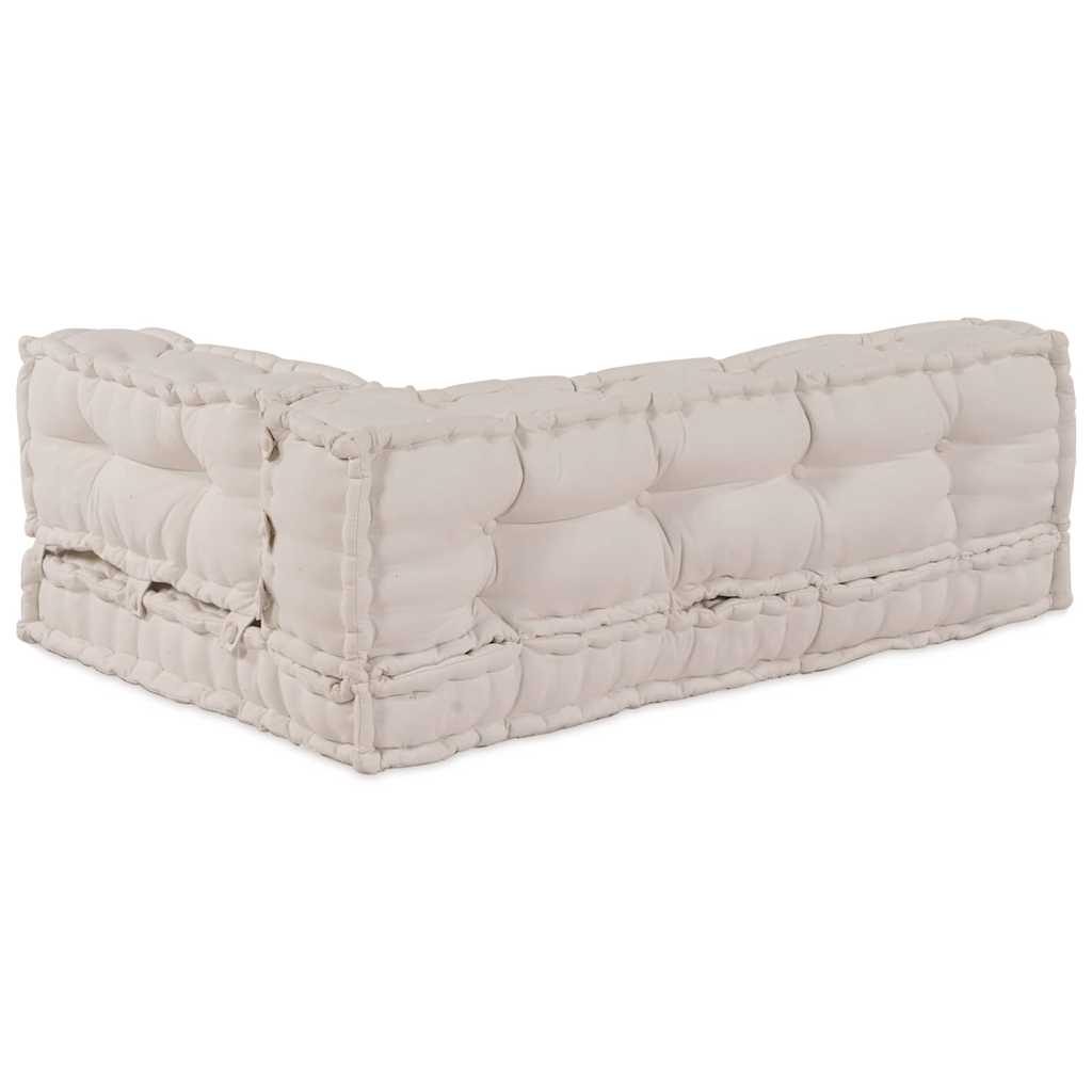 Cuscino per Divano Pallet 3 pz Tessuto Crema 120 x 80 x 34 cm
