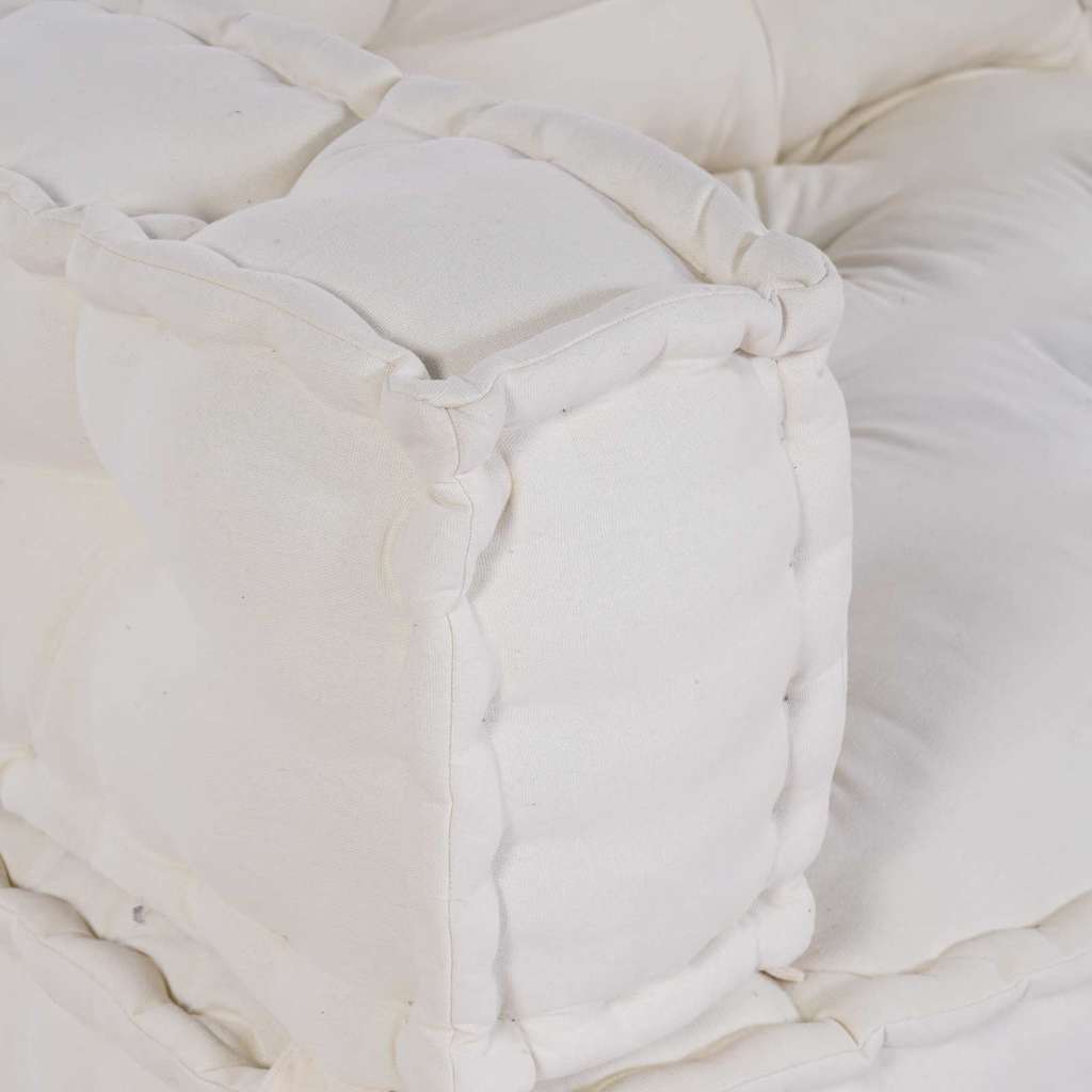Cuscino per Divano Pallet 3 pz Tessuto Crema 120 x 80 x 34 cm