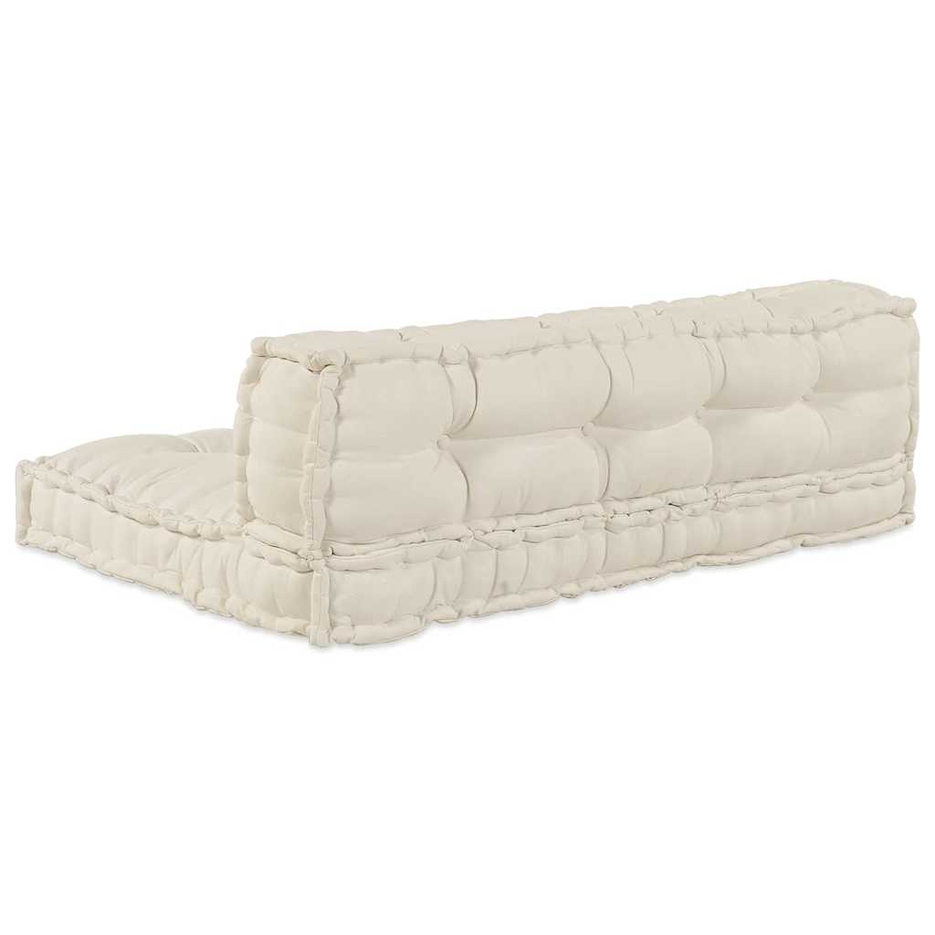 Cuscino per Divano Pallet 2 pz Tessuto Crema 120 x 80 x 38 cm