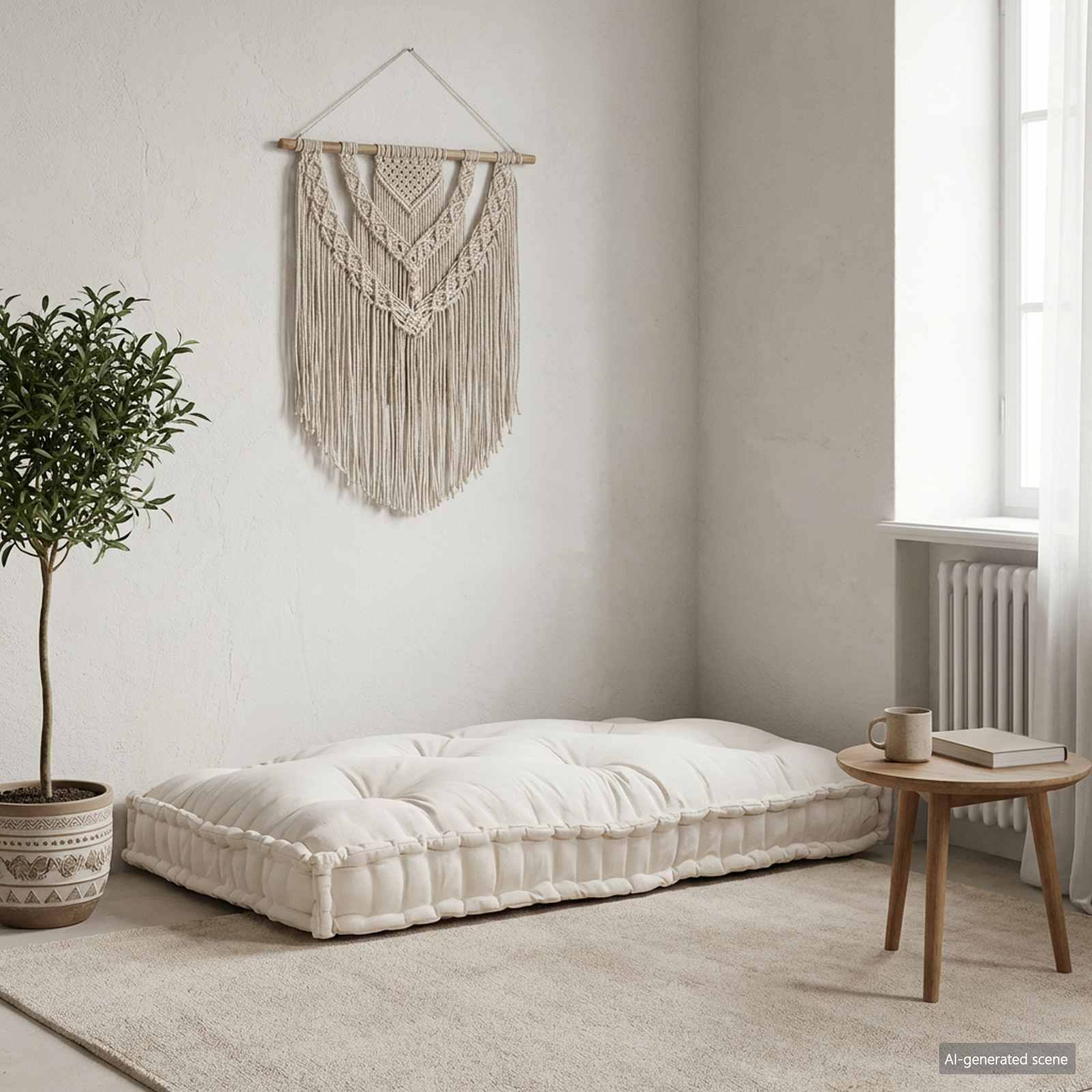 Cuscino per Divano Pallet Crema 120 x 80 x 12 cm Tessuto