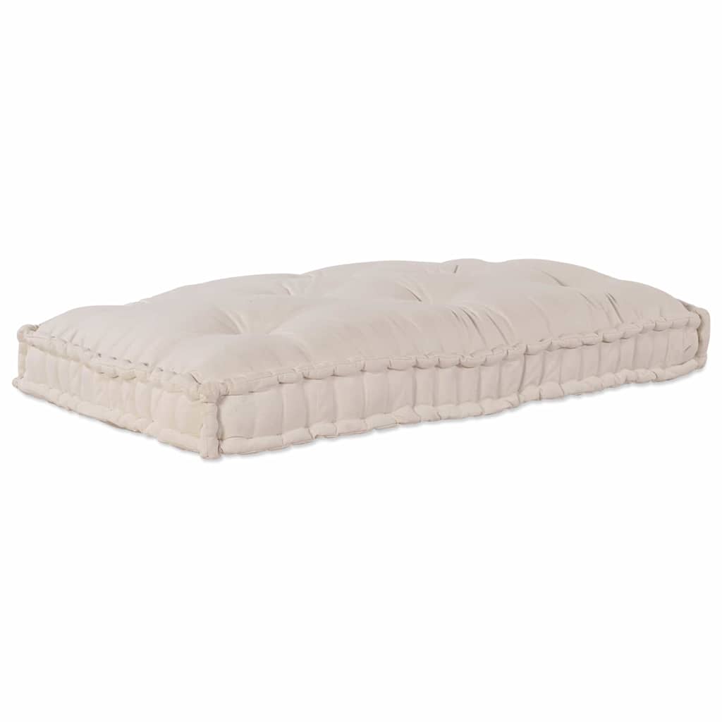 Cuscino per Divano Pallet Crema 120 x 80 x 12 cm Tessuto