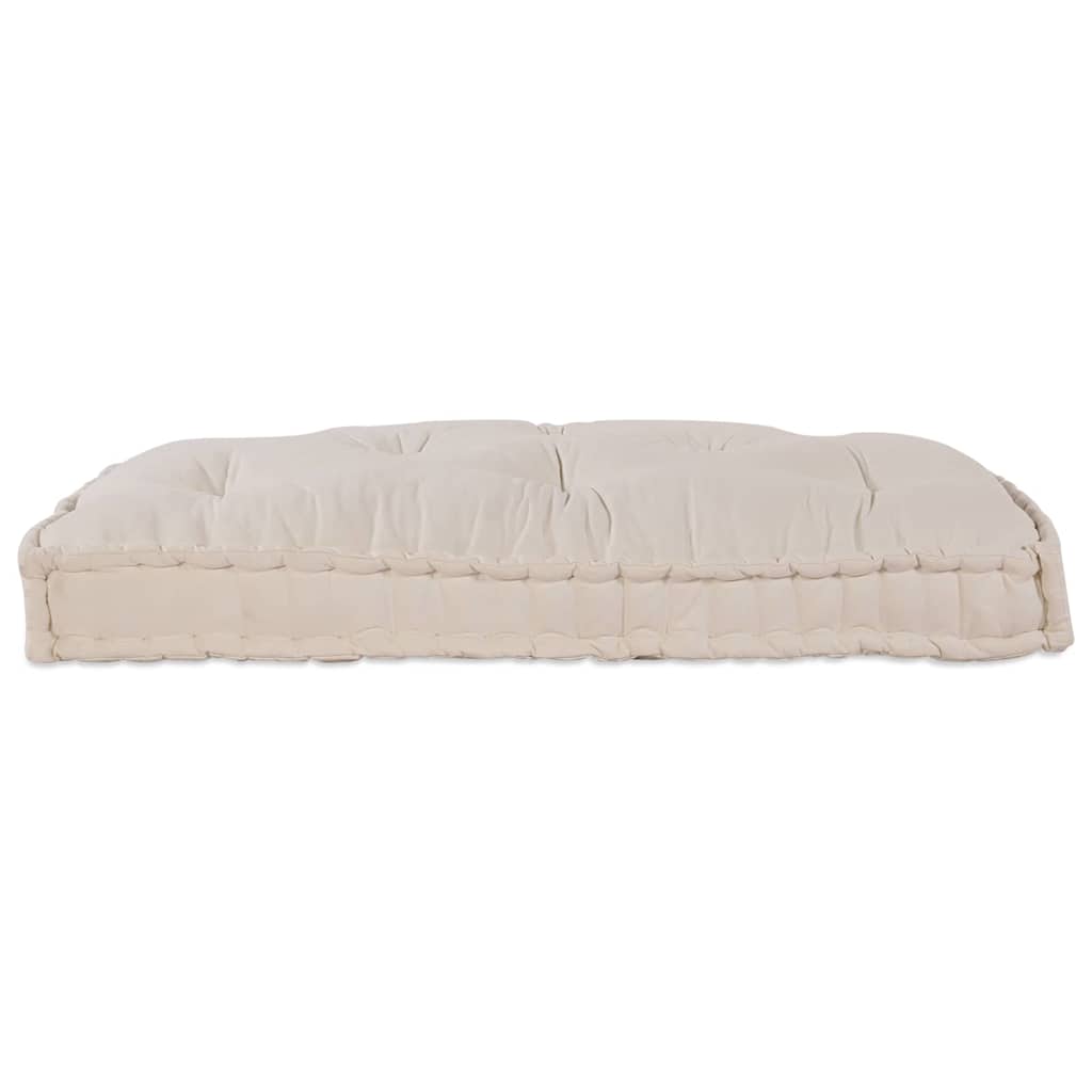 Cuscino per Divano Pallet Crema 120 x 80 x 12 cm Tessuto