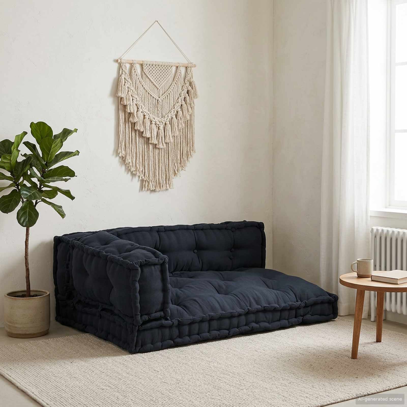 Cuscino per Divano Pallet 3 pz Tessuto Antracite