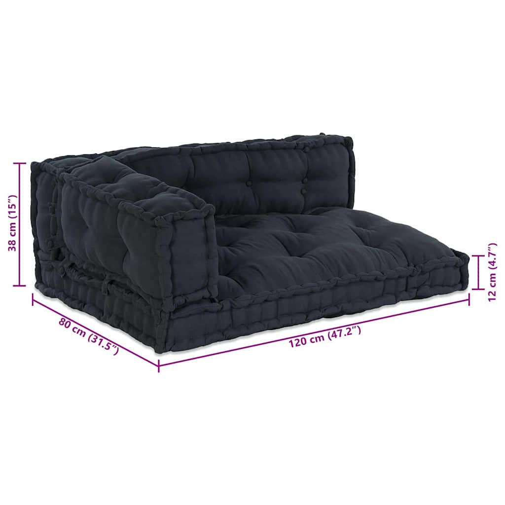 Cuscino per Divano Pallet 3 pz Tessuto Antracite