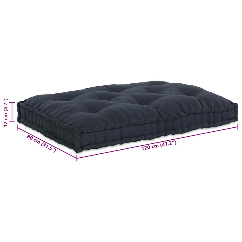 Cuscino per Divano Pallet Antracite 120 x 80 x 12 cm Tessuto