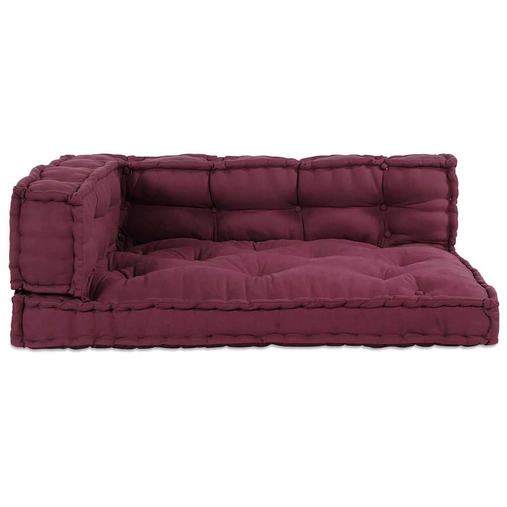 Cuscino per Divano Pallet 3 pz Tessuto Bordeaux