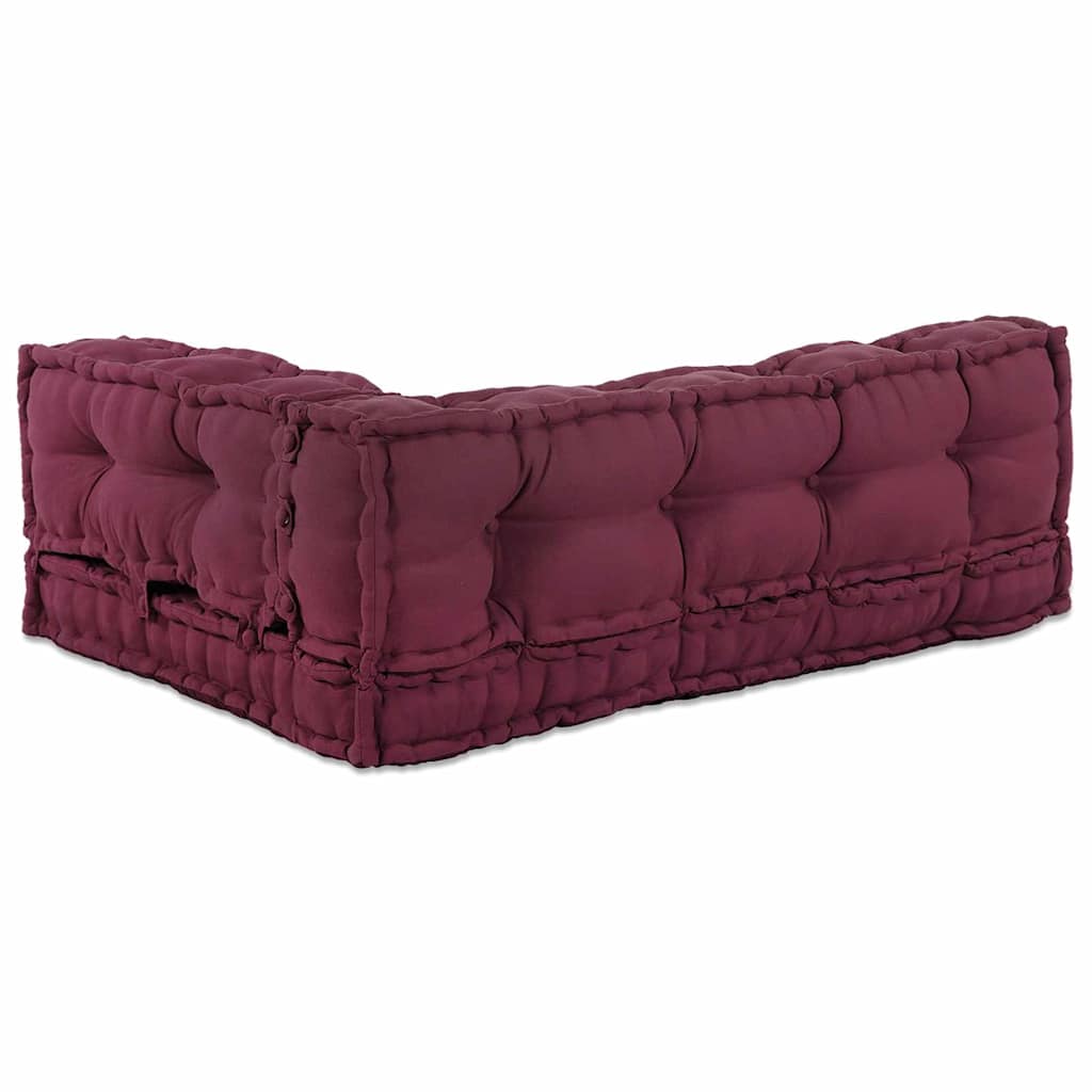 Cuscino per Divano Pallet 3 pz Tessuto Bordeaux