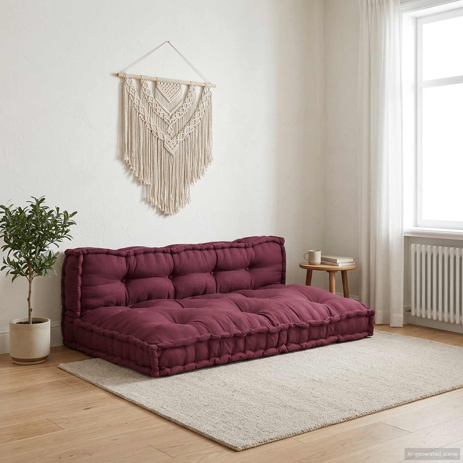 Cuscino per Divano Pallet 2 pz Tessuto Bordeaux