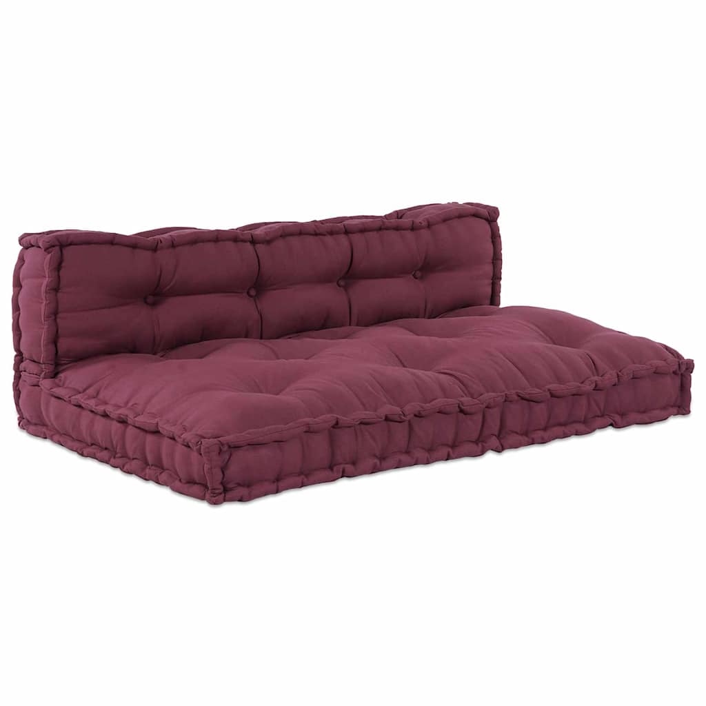 Cuscino per Divano Pallet 2 pz Tessuto Bordeaux