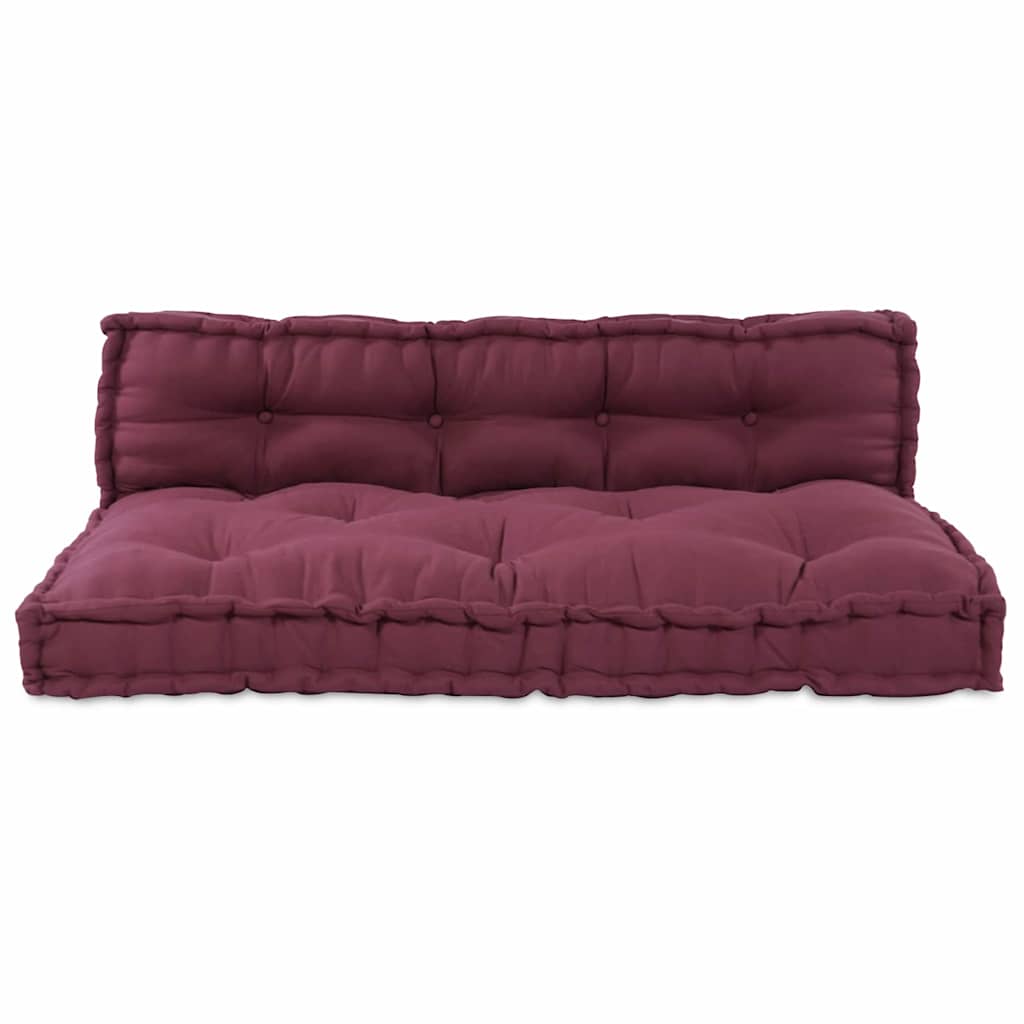 Cuscino per Divano Pallet 2 pz Tessuto Bordeaux