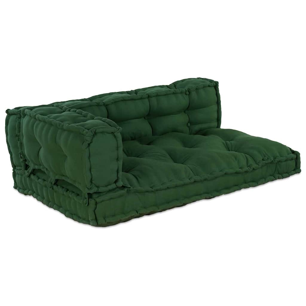 Cuscino per Divano Pallet 3 pz Tessuto Verde 120 x 80 x 38 cm