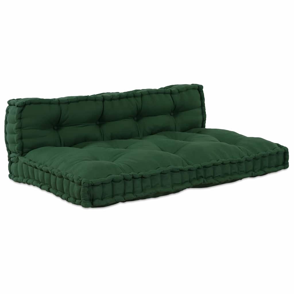Cuscino per Divano Pallet 2 pz Tessuto Verde 120 x 80 x 38 cm