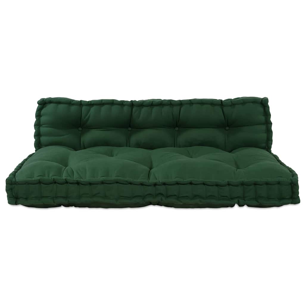 Cuscino per Divano Pallet 2 pz Tessuto Verde 120 x 80 x 38 cm