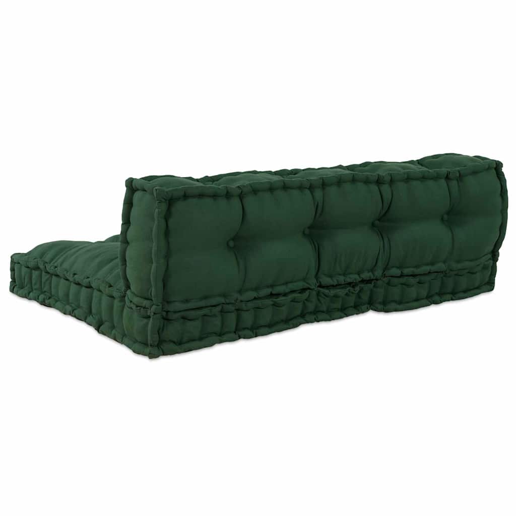 Cuscino per Divano Pallet 2 pz Tessuto Verde 120 x 80 x 38 cm