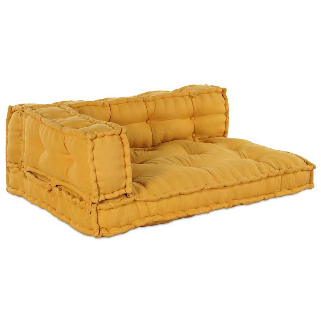 Cuscino per Divano Pallet 3 pz Tessuto Giallo 120 x 80 x 38 cm