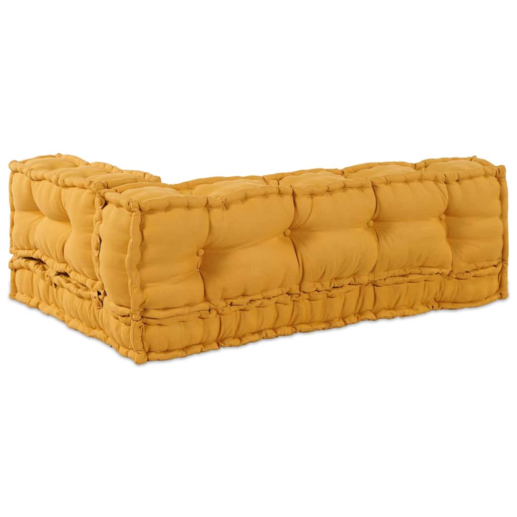 Cuscino per Divano Pallet 3 pz Tessuto Giallo 120 x 80 x 38 cm