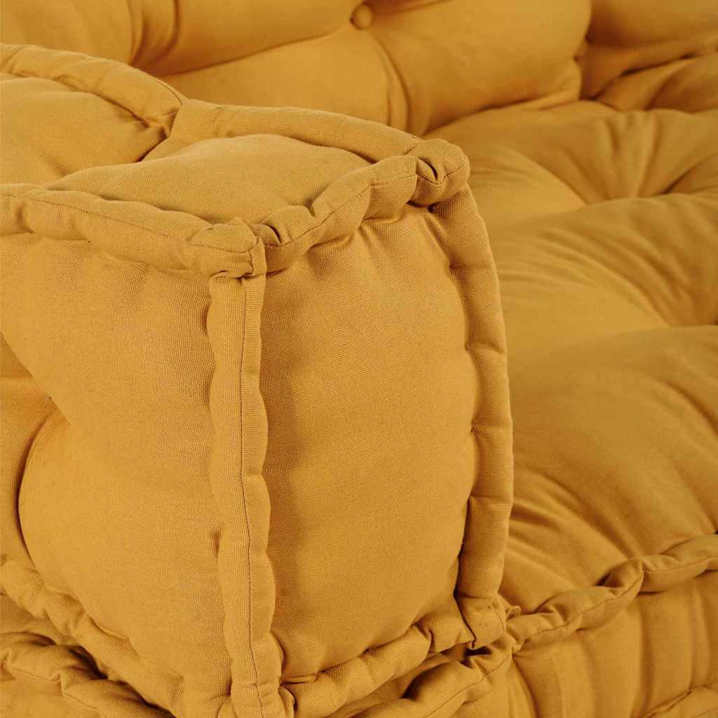 Cuscino per Divano Pallet 3 pz Tessuto Giallo 120 x 80 x 38 cm