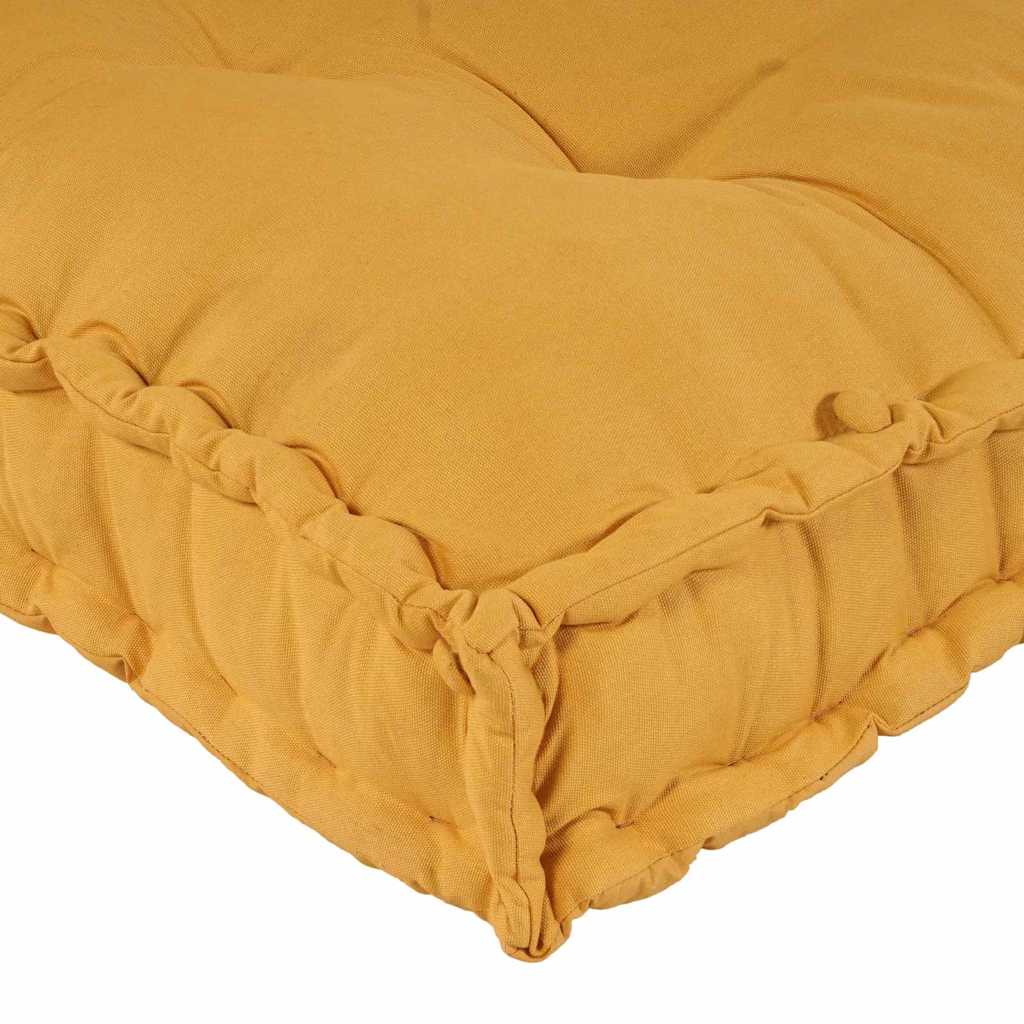 Cuscino per Divano Pallet 3 pz Tessuto Giallo 120 x 80 x 38 cm