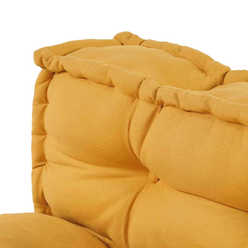 Cuscino per Divano Pallet 2 pz Tessuto Giallo 120 x 80 x 38 cm