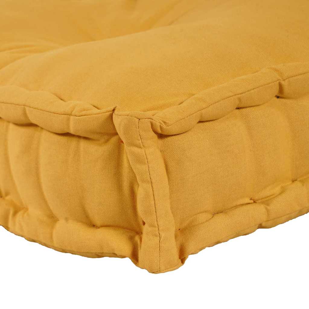Cuscino per Divano Pallet 2 pz Tessuto Giallo 120 x 80 x 38 cm