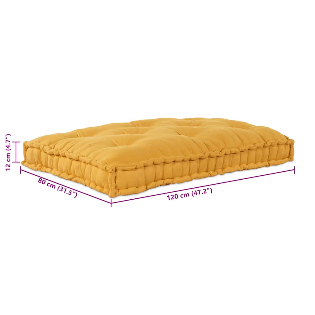 Cuscino per Divano Pallet Giallo 120 x 80 x 12 cm Tessuto