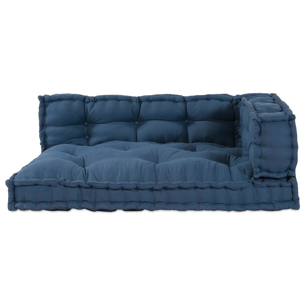 Cuscino per Divano Pallet 3 pz Tessuto Indaco 120 x 80 x 38 cm