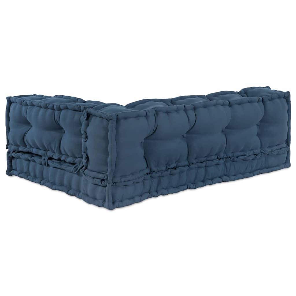 Cuscino per Divano Pallet 3 pz Tessuto Indaco 120 x 80 x 38 cm