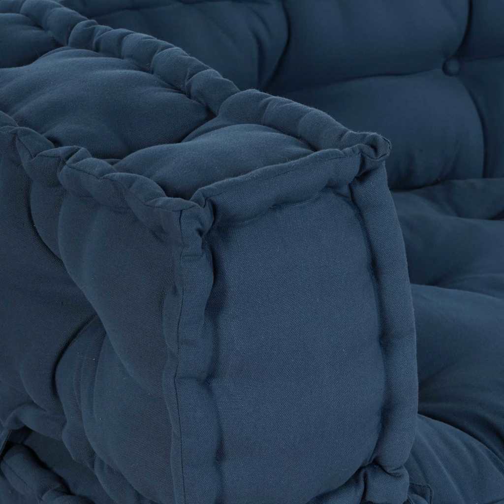 Cuscino per Divano Pallet 3 pz Tessuto Indaco 120 x 80 x 38 cm
