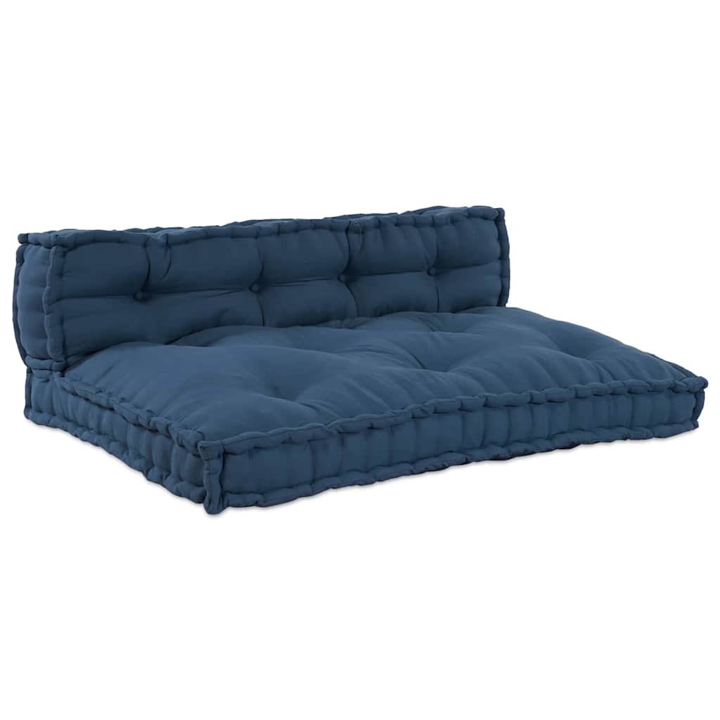Cuscino per Divano Pallet 2 pz Tessuto Indaco 120 x 80 x 38 cm