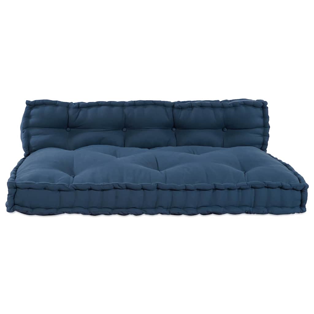 Cuscino per Divano Pallet 2 pz Tessuto Indaco 120 x 80 x 38 cm