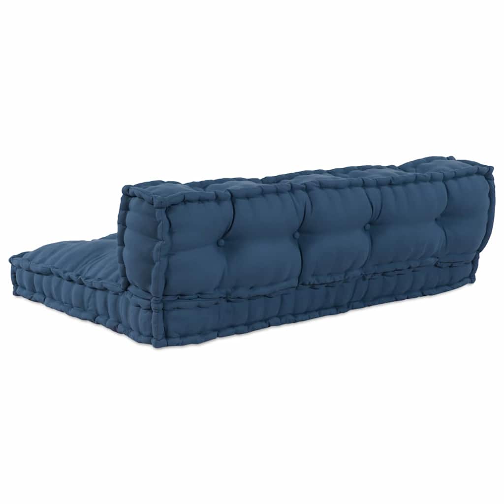 Cuscino per Divano Pallet 2 pz Tessuto Indaco 120 x 80 x 38 cm
