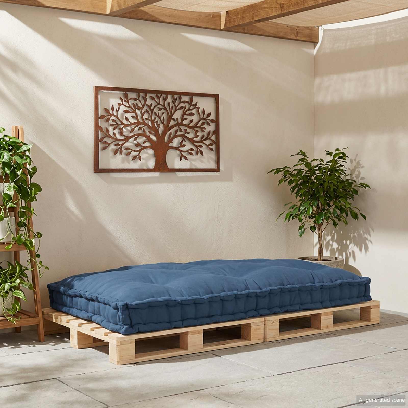 Cuscino per Divano Pallet Indaco 120 x 80 x 12 cm Tessuto