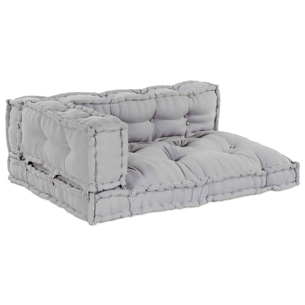 Cuscino per Divano Pallet 3 pz Tessuto Grigio 120 x 80 x 38 cm