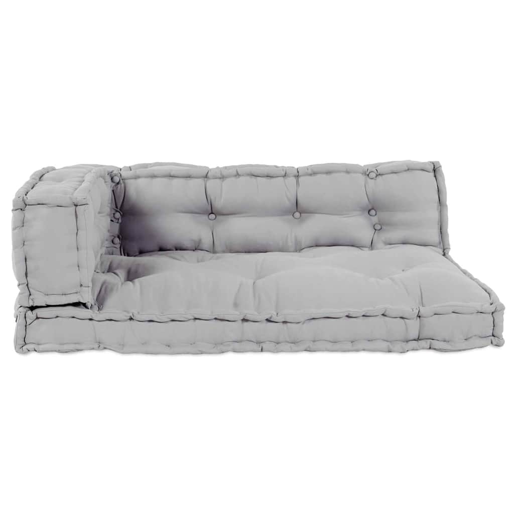 Cuscino per Divano Pallet 3 pz Tessuto Grigio 120 x 80 x 38 cm