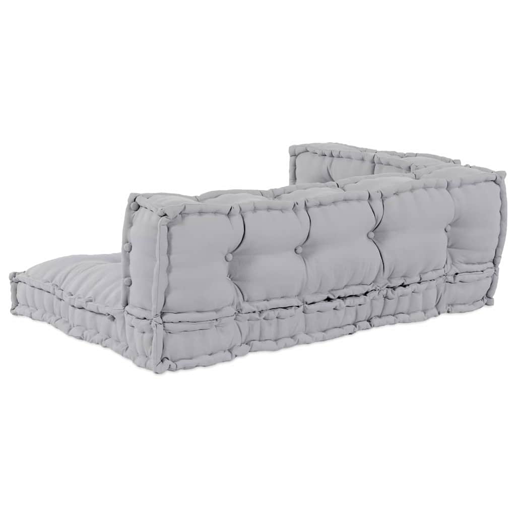 Cuscino per Divano Pallet 3 pz Tessuto Grigio 120 x 80 x 38 cm