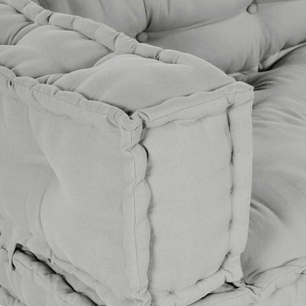 Cuscino per Divano Pallet 3 pz Tessuto Grigio 120 x 80 x 38 cm