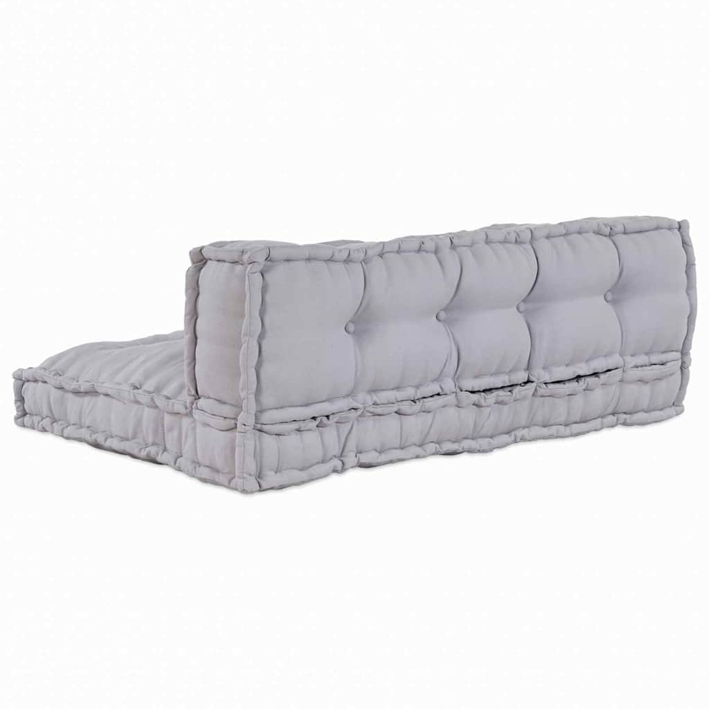 Cuscino per Divano Pallet 2 pz Tessuto Grigio 120 x 80 x 38 cm