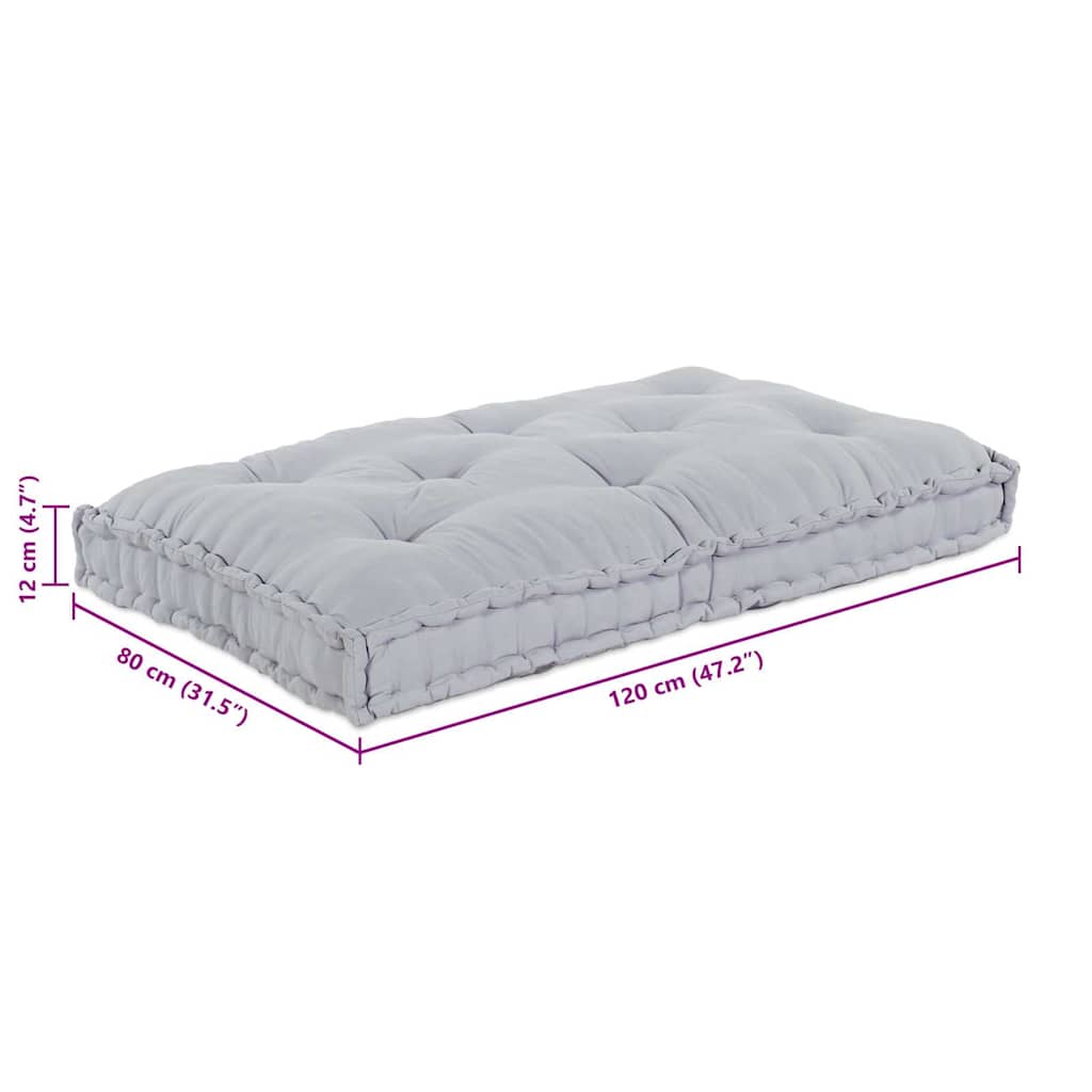 Cuscino per Divano Pallet Grigio 120 x 80 x 12 cm Tessuto