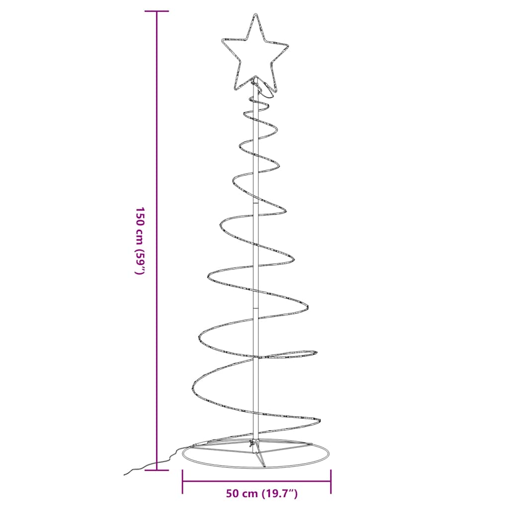 Albero di Natale a LED 100 LED Bianco Caldo 150 cm