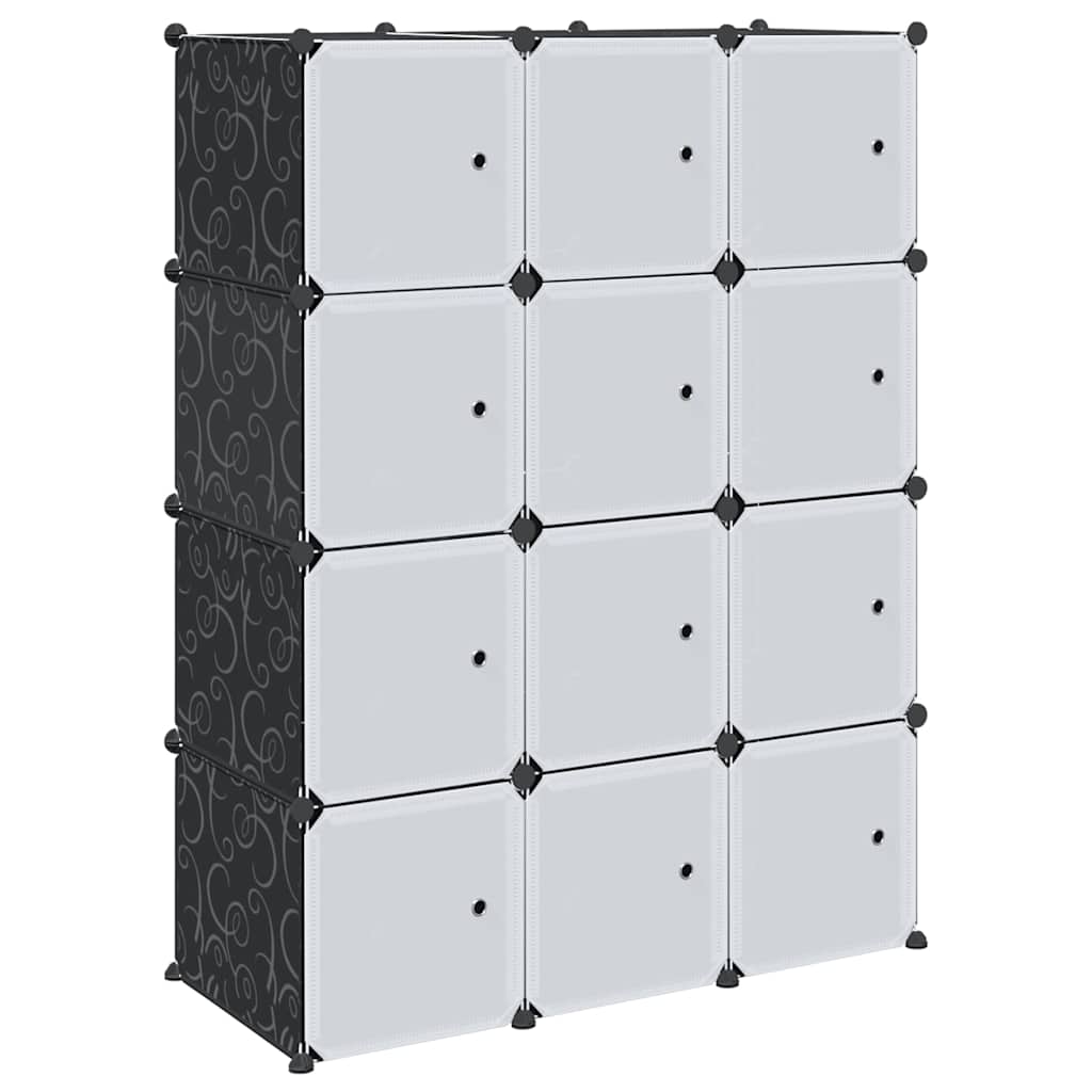 Organizzatore Portaoggetti con 12 Cubi e Aste per Appendere PP
