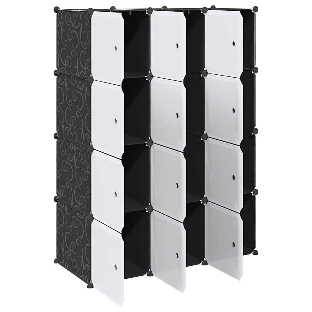 Organizzatore Portaoggetti con 12 Cubi e Aste per Appendere PP