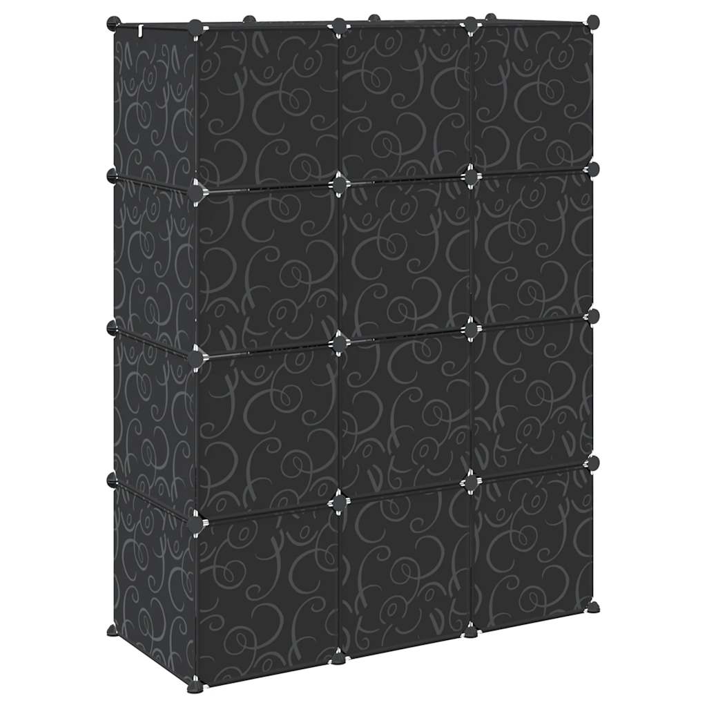 Organizzatore Portaoggetti con 12 Cubi e Aste per Appendere PP