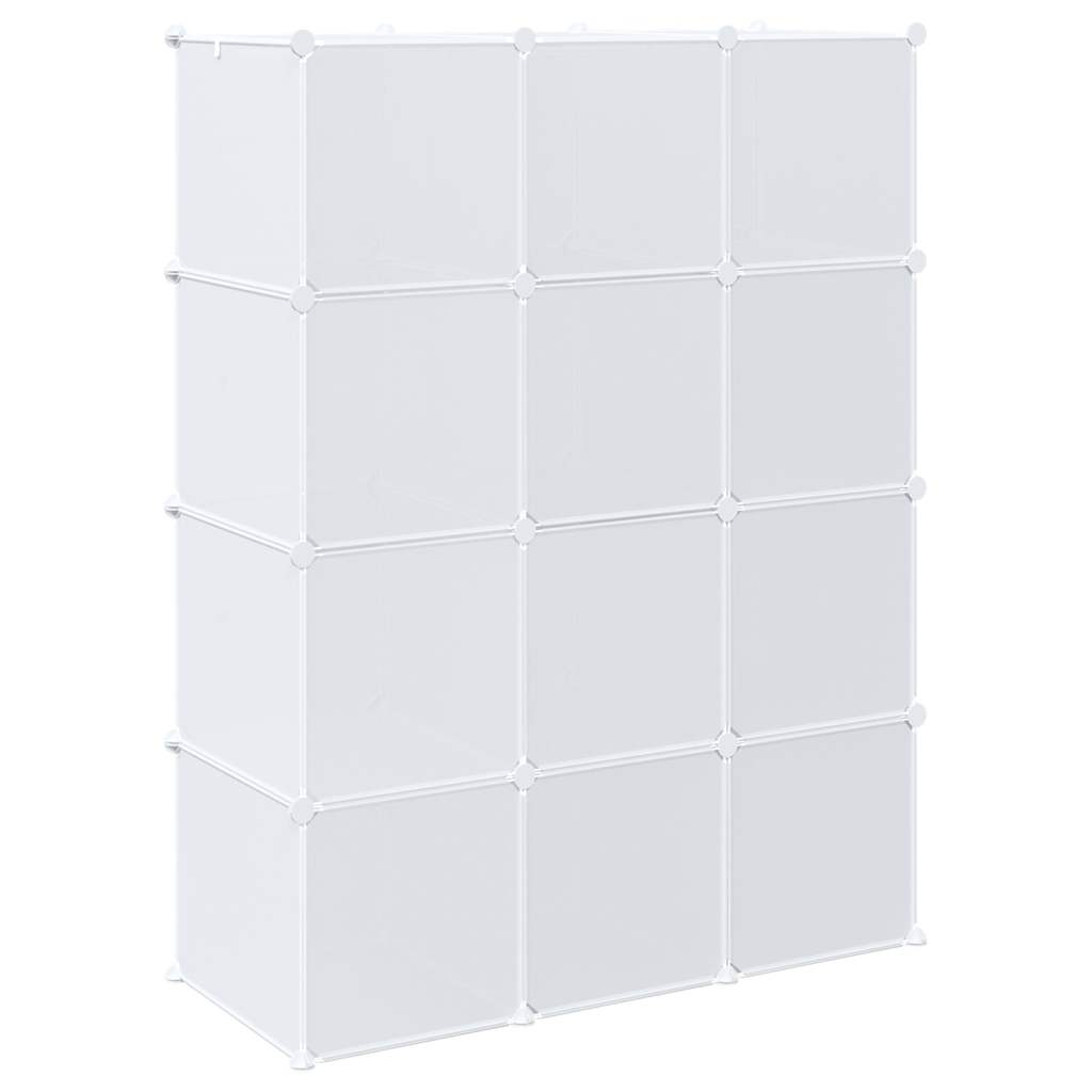 Organizzatore Portaoggetti con 12 Cubi e Aste per Appendere PP