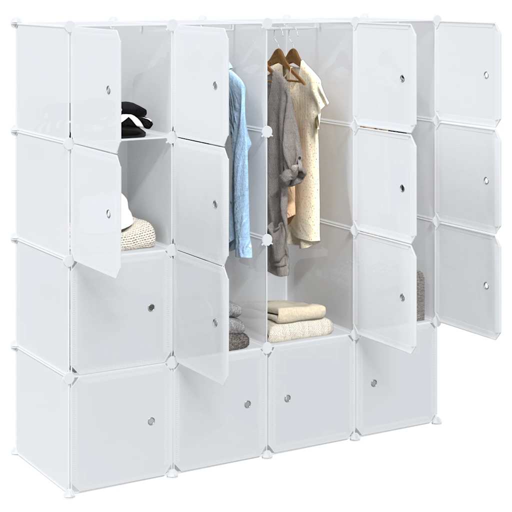 Organizzatore Portaoggetti con 16 Cubi e Aste per Appendere PP