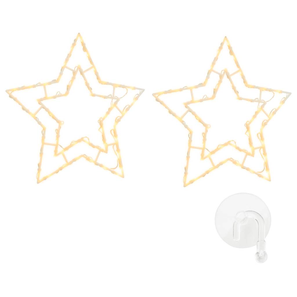 Luci di Natale Stella Silhouette 2 pz 50 LED Bianco Caldo