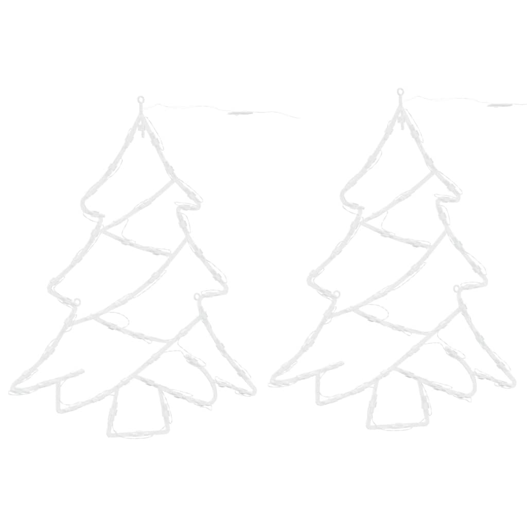 Luci di Natale Albero di Silhouette 2 pz 50 LED Bianco Caldo