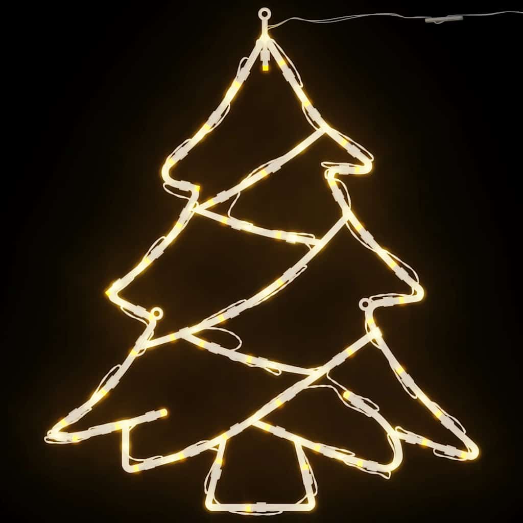 Luci di Natale Albero di Silhouette 2 pz 50 LED Bianco Caldo
